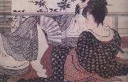 Kitagawa Utamaro Loves (from the Poem of the Pillow) (nn03) oil on canvas